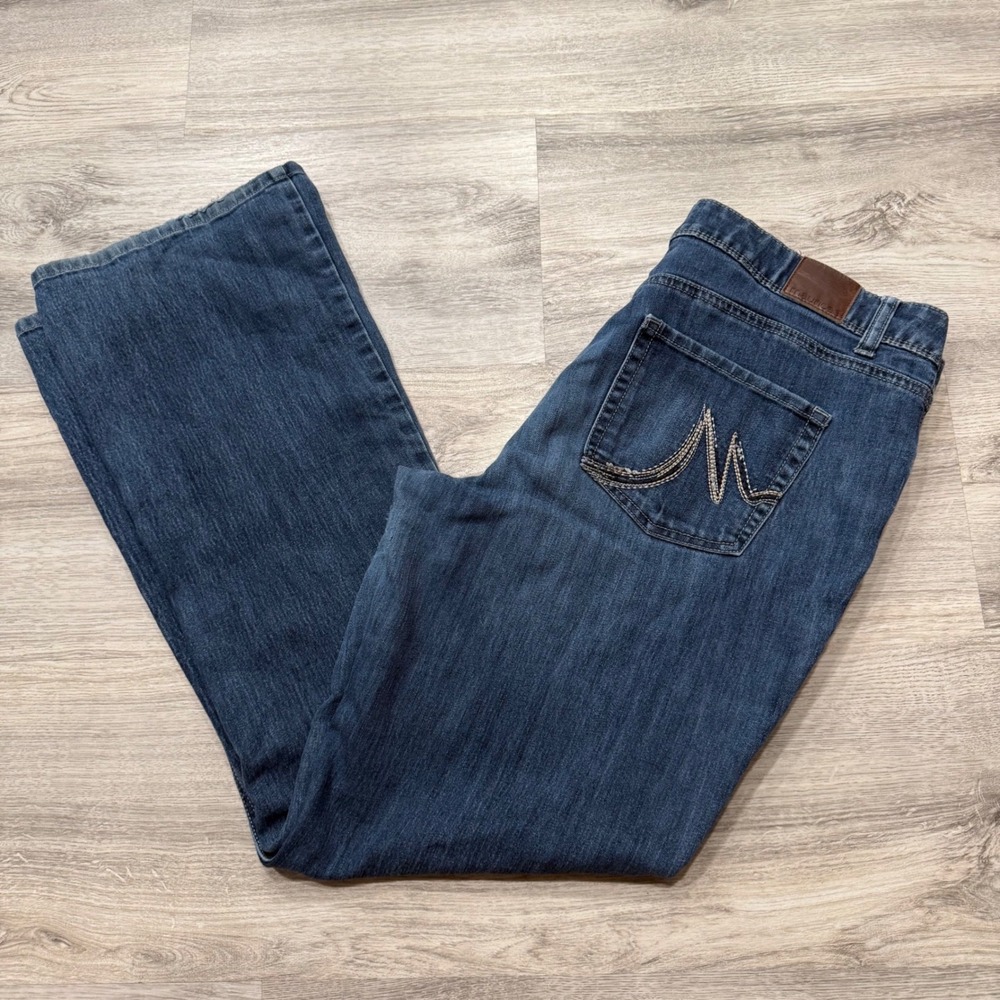 Maurices High Rise Bootcut Jeans Dark Wash Blue Size 14 REG Stretch Denim